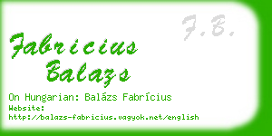 fabricius balazs business card